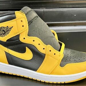 Jordan Black and Yellow High-Top Sneakers